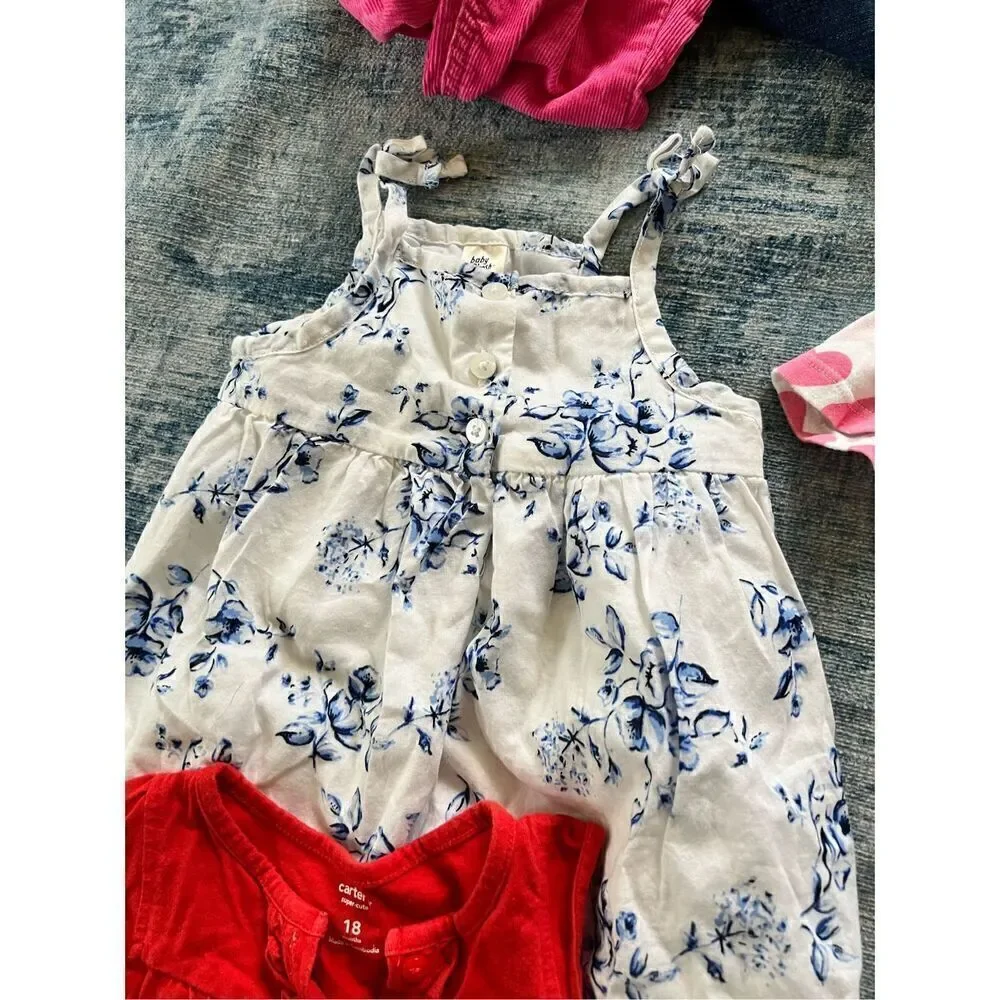 Carter's Girls Pants Dress Bodysuit 18 Month 9 Piece Lot